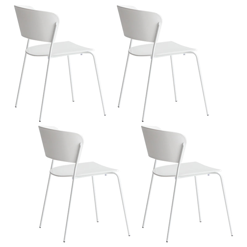 Contemporary Dining Chair Open Back Side Chair with Metal Legs for Home Use