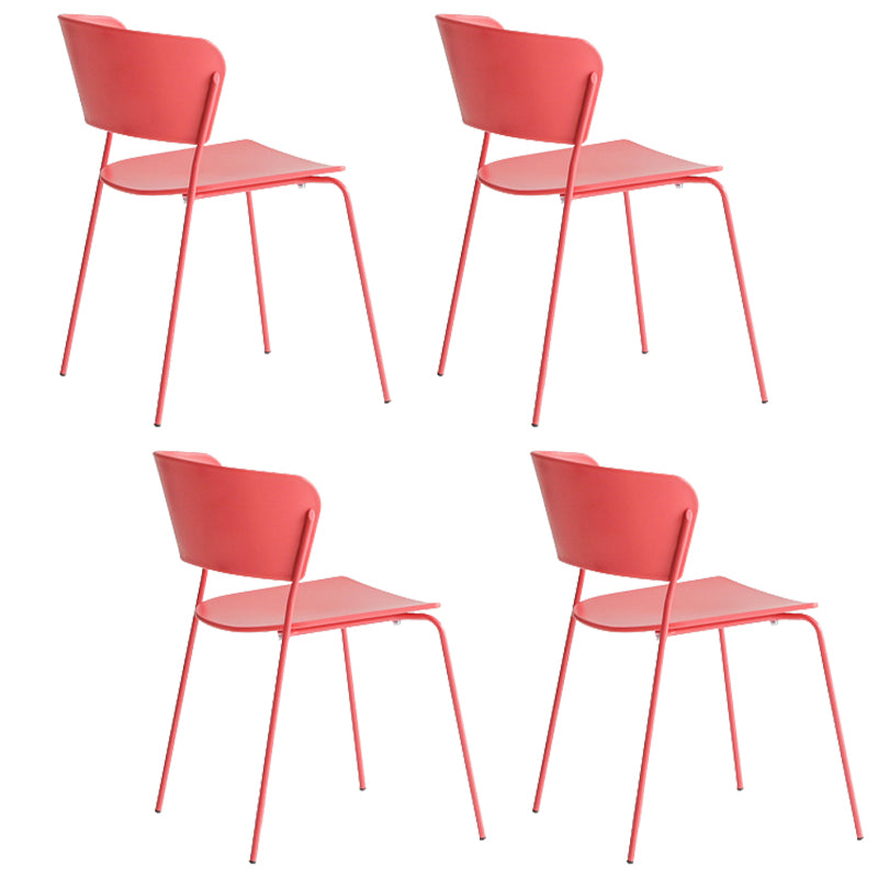 Contemporary Dining Chair Open Back Side Chair with Metal Legs for Home Use