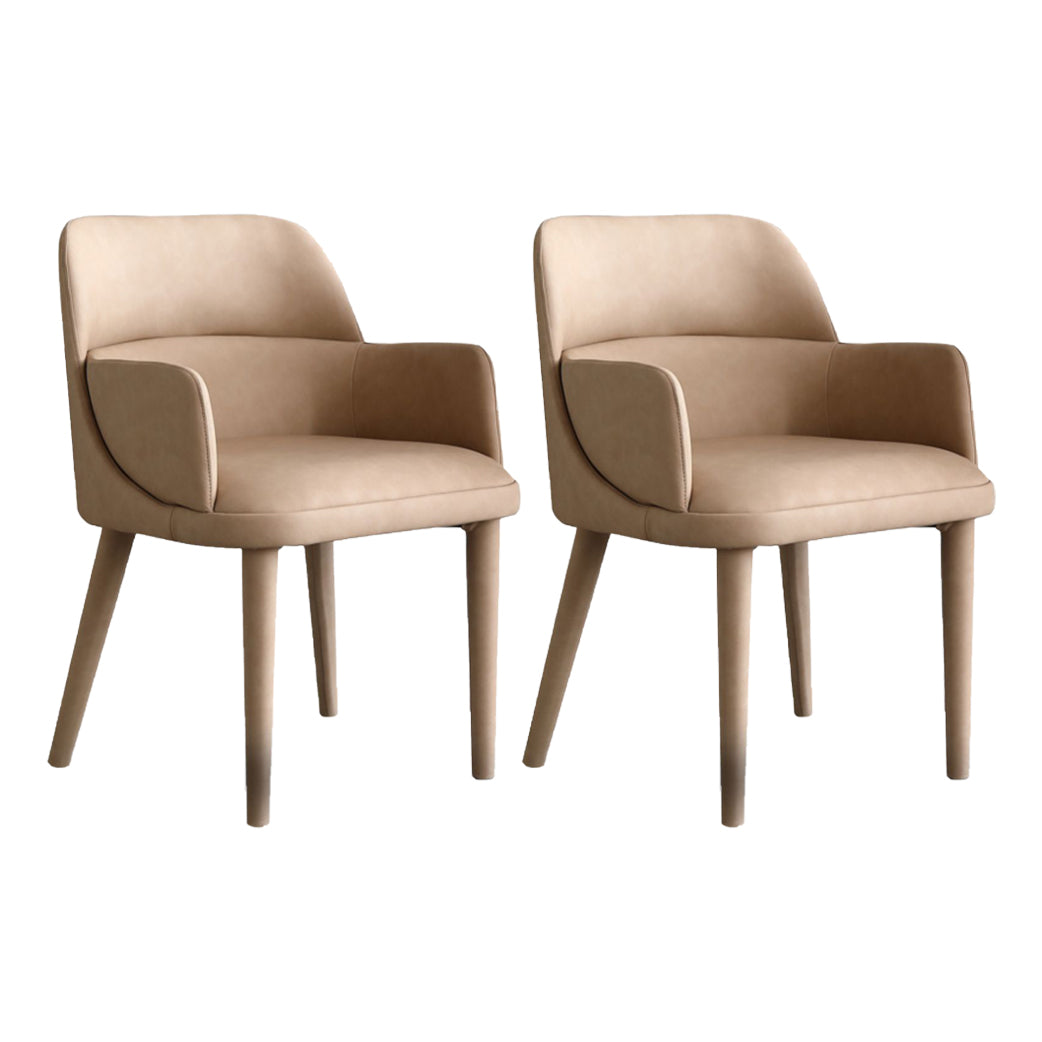 Modern Leather Dining Chair 32"H Parsons Chair with Metal Legs for Restaurant