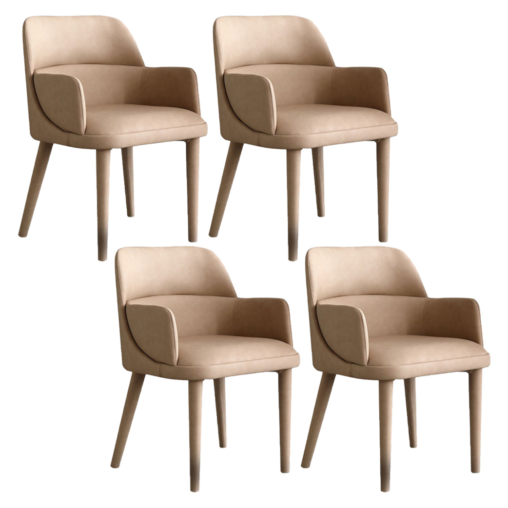 Modern Leather Dining Chair 32"H Parsons Chair with Metal Legs for Restaurant