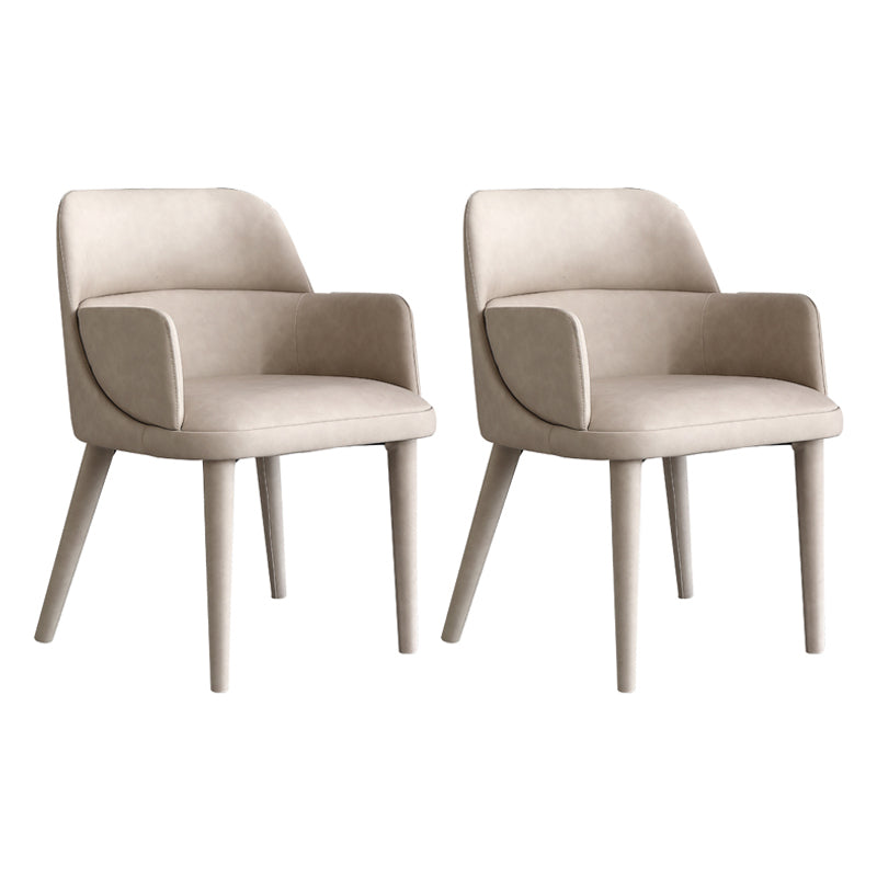 Modern Leather Dining Chair 32"H Parsons Chair with Metal Legs for Restaurant