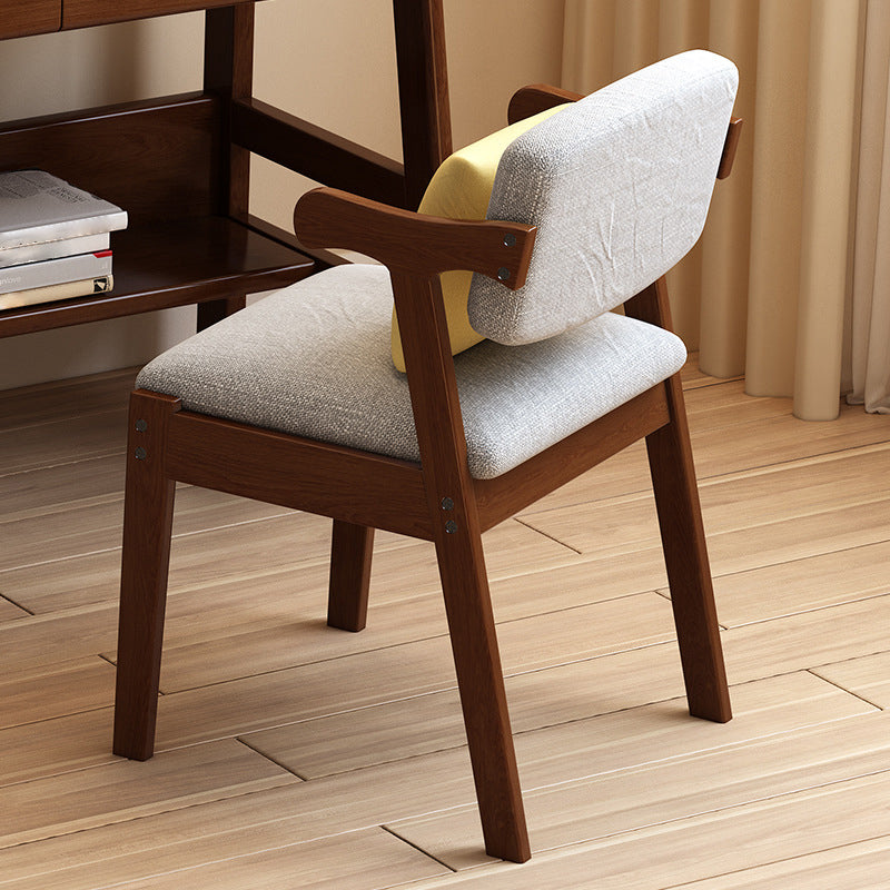 Chaises en bois d'hévéa de Style Glam, ensemble de chaises de cuisine et de salle à manger avec bras arrière ouvert