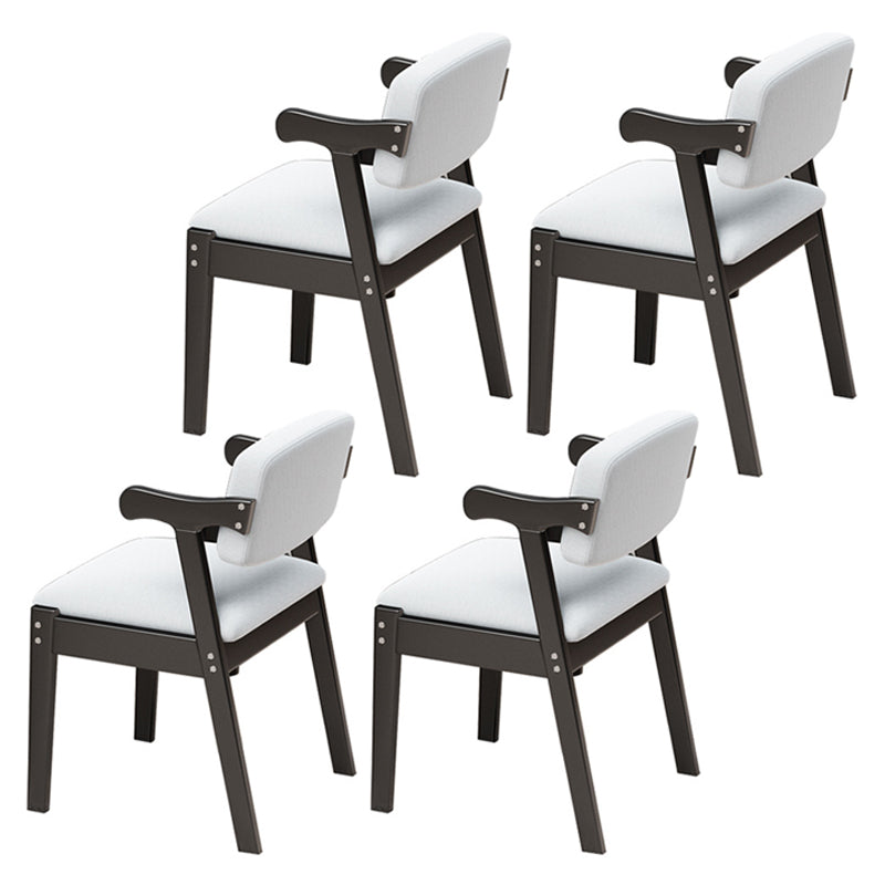 Glam Style Rubberwood Chairs Open Back Arm Dining Room Kitchen Chair Set