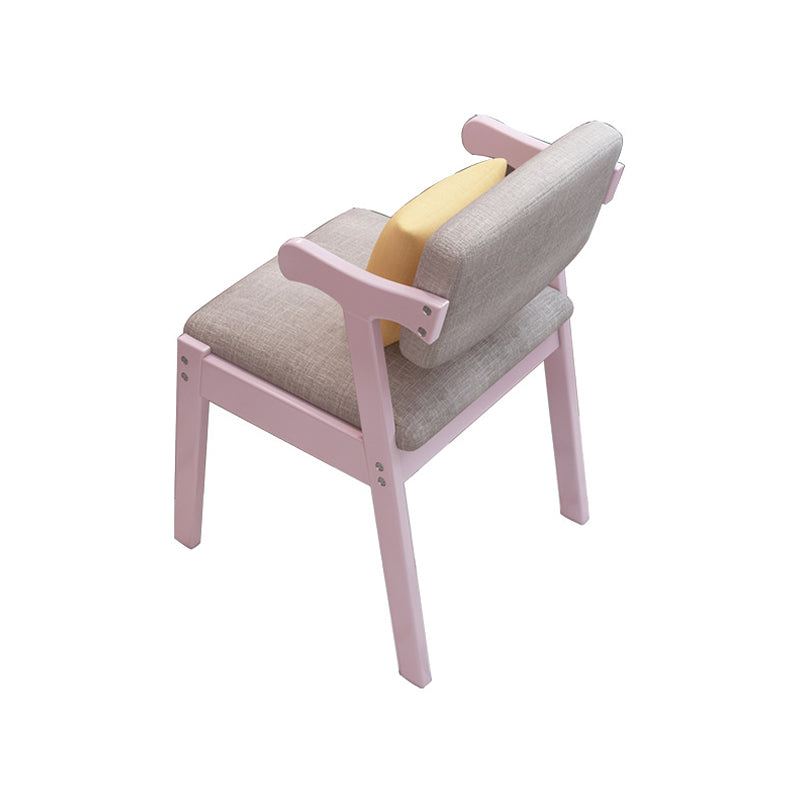 Glam Style Rubberwood Chairs Open Back Arm Dining Room Kitchen Chair Set
