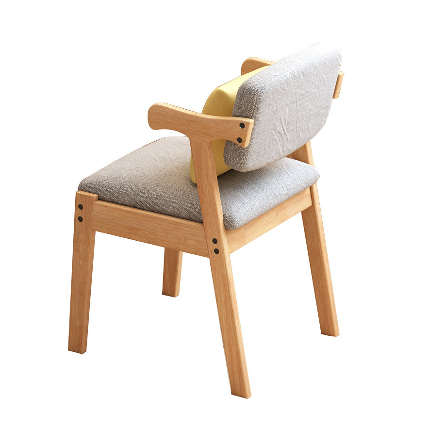 Chaises en bois d'hévéa de Style Glam, ensemble de chaises de cuisine et de salle à manger avec bras arrière ouvert