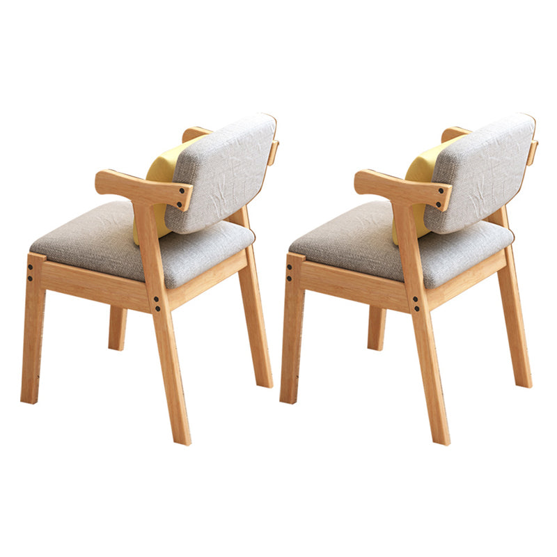 Glam Style Rubberwood Chairs Open Back Arm Dining Room Kitchen Chair Set