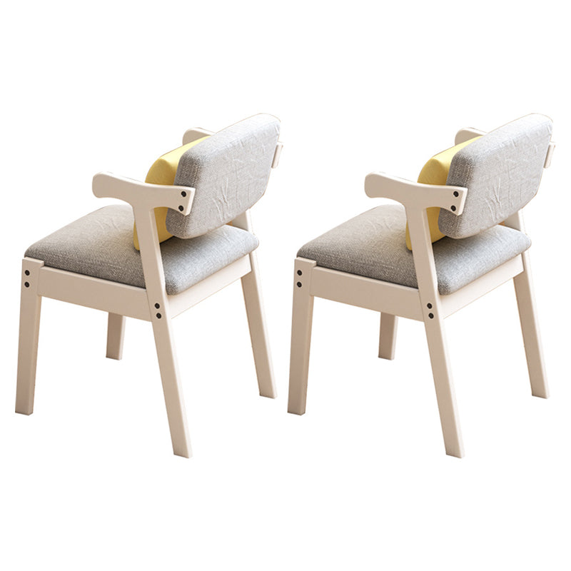 Glam Style Rubberwood Chairs Open Back Arm Dining Room Kitchen Chair Set