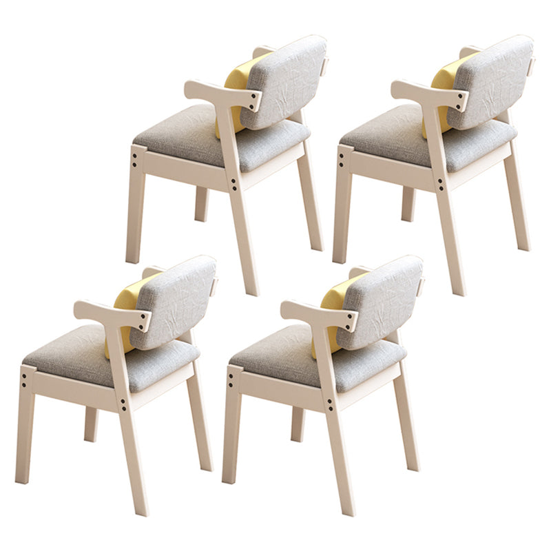 Glam Style Rubberwood Chairs Open Back Arm Dining Room Kitchen Chair Set