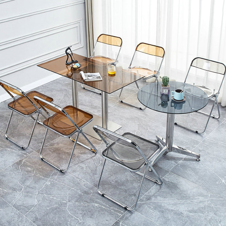 Metal sin brazos del estilo nórdico que cena la silla lateral plegable apilable de las sillas para el uso en el hogar