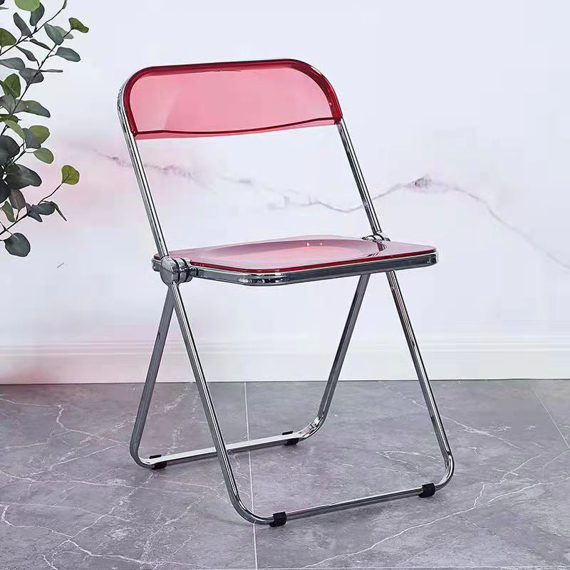 Chaises de salle à manger en métal sans bras de Style nordique, chaise latérale pliante empilable pour usage domestique