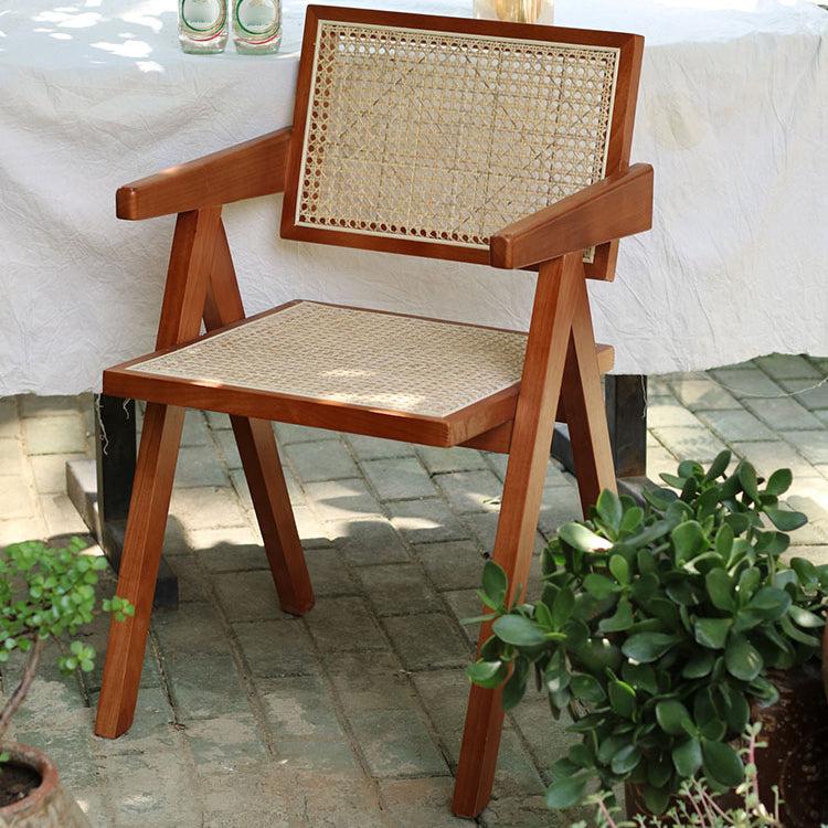 Wooden Dining Side Chairs Modern Indoor-Outdoor Open Back Dining Chair, 20'' Wide