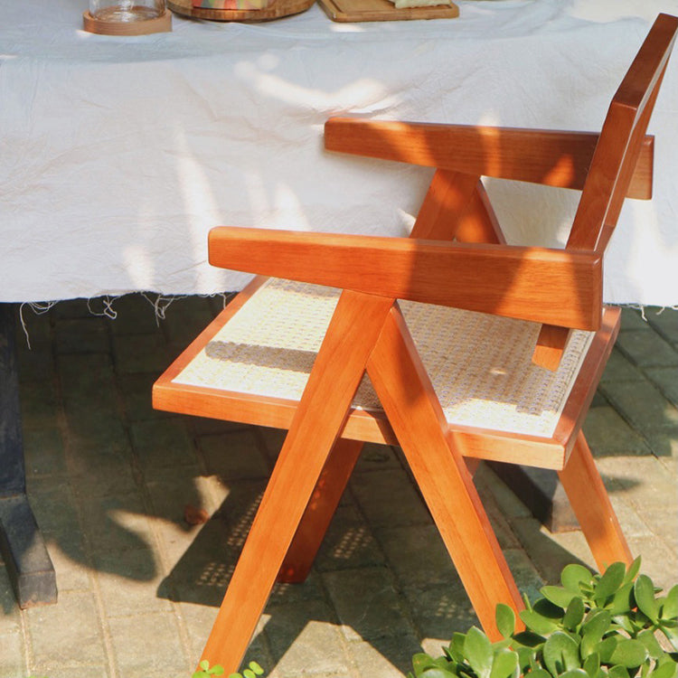 Wooden Dining Side Chairs Modern Indoor-Outdoor Open Back Dining Chair, 20'' Wide