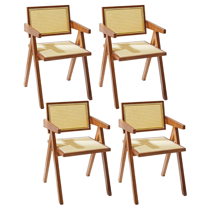 Wooden Dining Side Chairs Modern Indoor-Outdoor Open Back Dining Chair, 20'' Wide