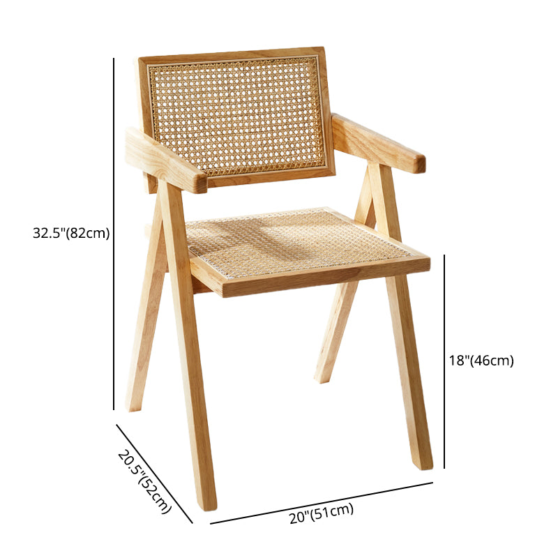 Wooden Dining Side Chairs Modern Indoor-Outdoor Open Back Dining Chair, 20'' Wide