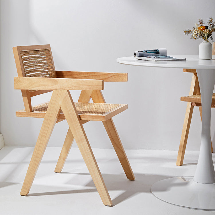Wooden Dining Side Chairs Modern Indoor-Outdoor Open Back Dining Chair, 20'' Wide