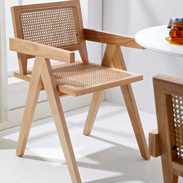 Wooden Dining Side Chairs Modern Indoor-Outdoor Open Back Dining Chair, 20'' Wide