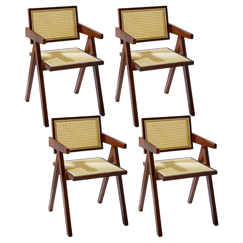Wooden Dining Side Chairs Modern Indoor-Outdoor Open Back Dining Chair, 20'' Wide