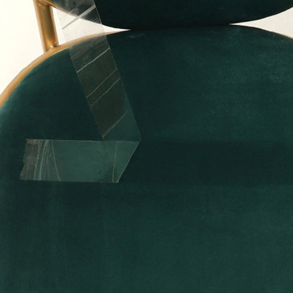 Glam Style Metal Side Chair Matte Finish Solid Back Dining Chair for Home Use