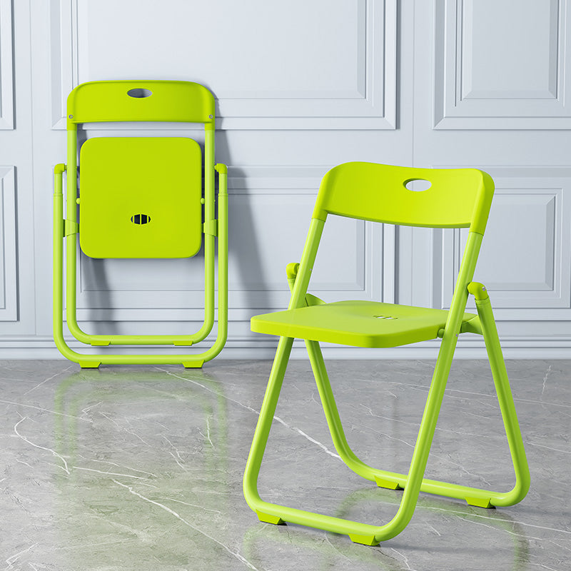 Chaise de salle à manger contemporaine en plastique, chaise à dossier ouvert avec 4 pieds pour usage domestique