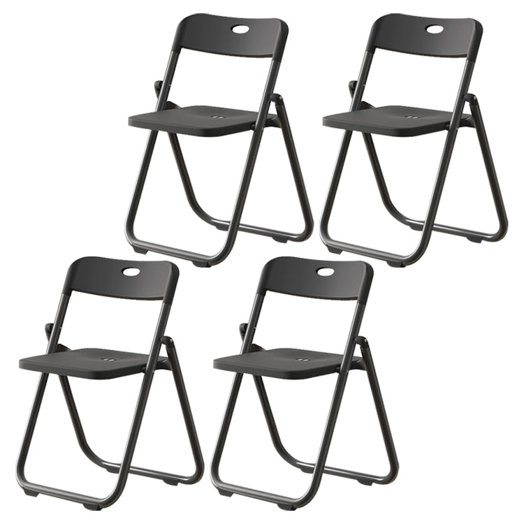 Chaise de salle à manger contemporaine en plastique, chaise à dossier ouvert avec 4 pieds pour usage domestique
