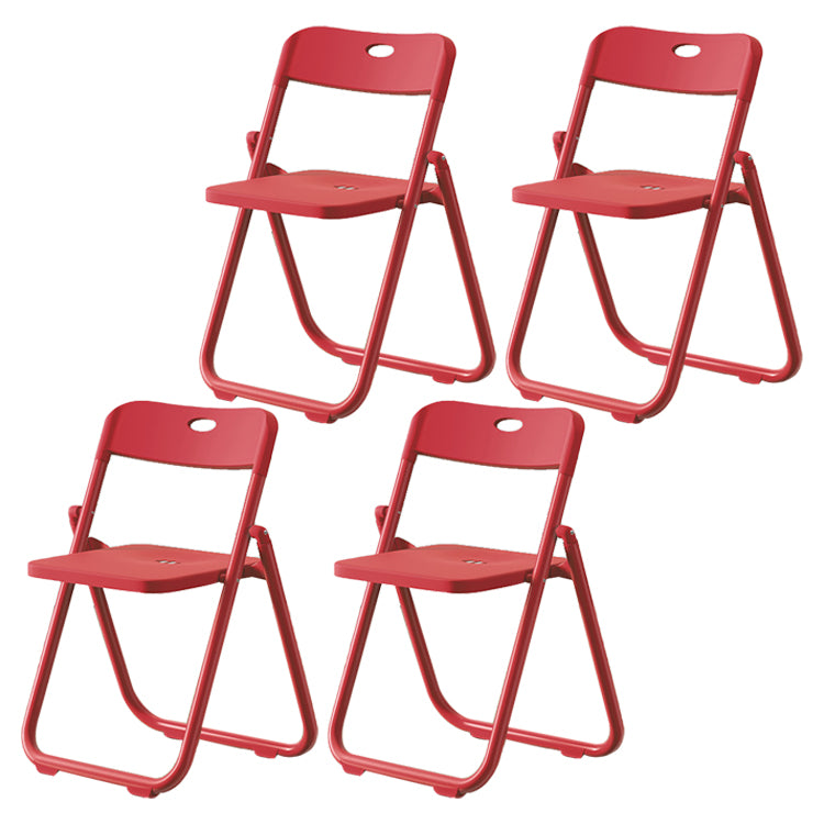 Chaise de salle à manger contemporaine en plastique, chaise à dossier ouvert avec 4 pieds pour usage domestique