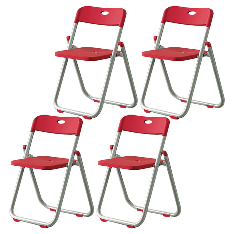 Chaise de salle à manger contemporaine en plastique, chaise à dossier ouvert avec 4 pieds pour usage domestique