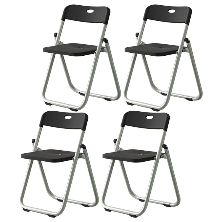 Chaise de salle à manger contemporaine en plastique, chaise à dossier ouvert avec 4 pieds pour usage domestique