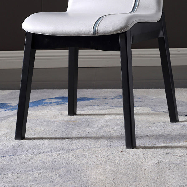 Contemporary Home Side Chair Solid Back Upholstered Wood Dining Room Chair