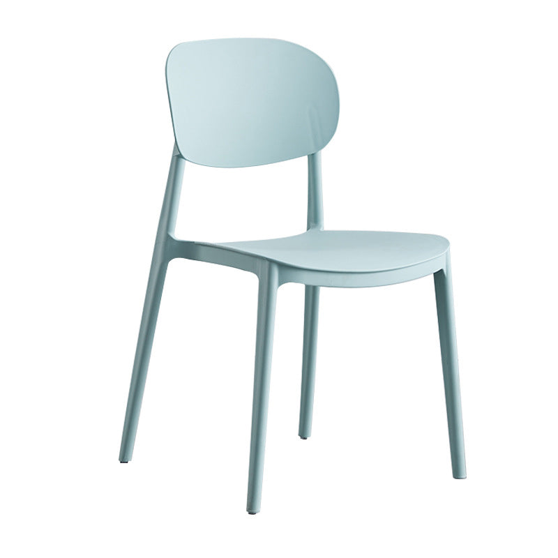 Glam Style Plastic Side Chair Matte Finish Open Back Dining Chair for Home