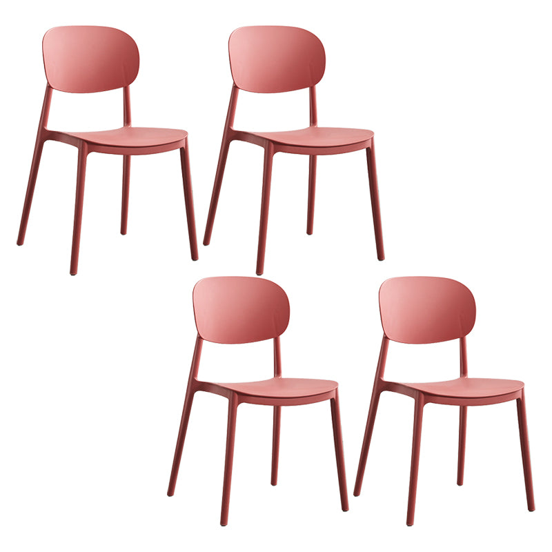 Glam Style Plastic Side Chair Matte Finish Open Back Dining Chair for Home