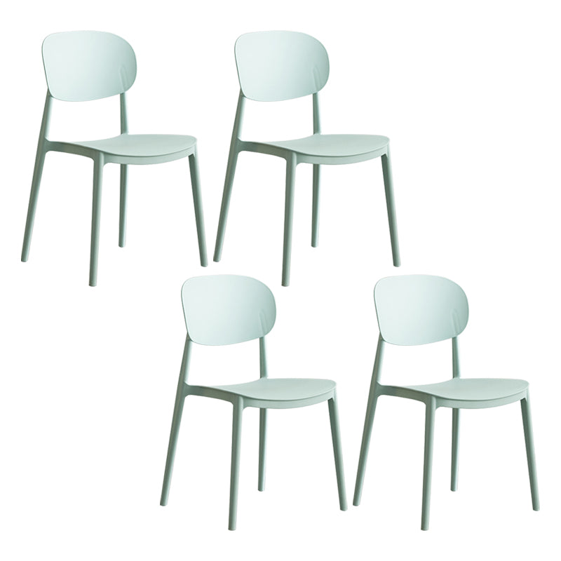Glam Style Plastic Side Chair Matte Finish Open Back Dining Chair for Home
