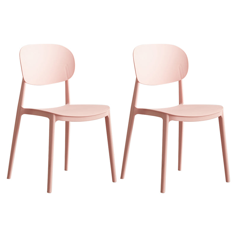 Glam Style Plastic Side Chair Matte Finish Open Back Dining Chair for Home