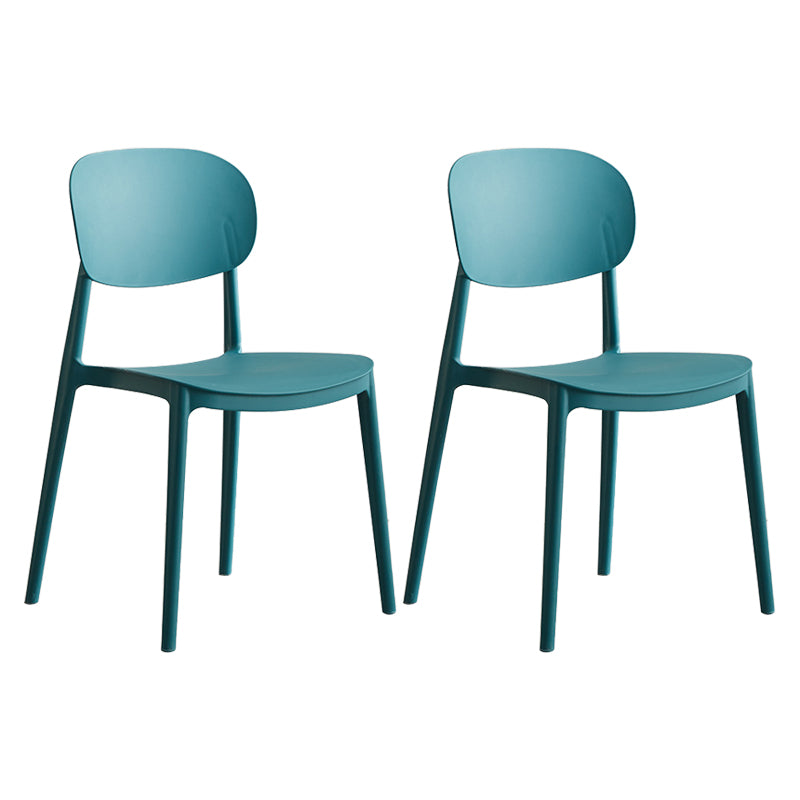 Glam Style Plastic Side Chair Matte Finish Open Back Dining Chair for Home