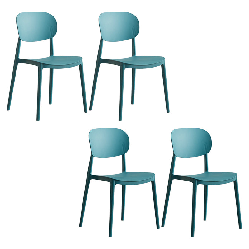 Glam Style Plastic Side Chair Matte Finish Open Back Dining Chair for Home