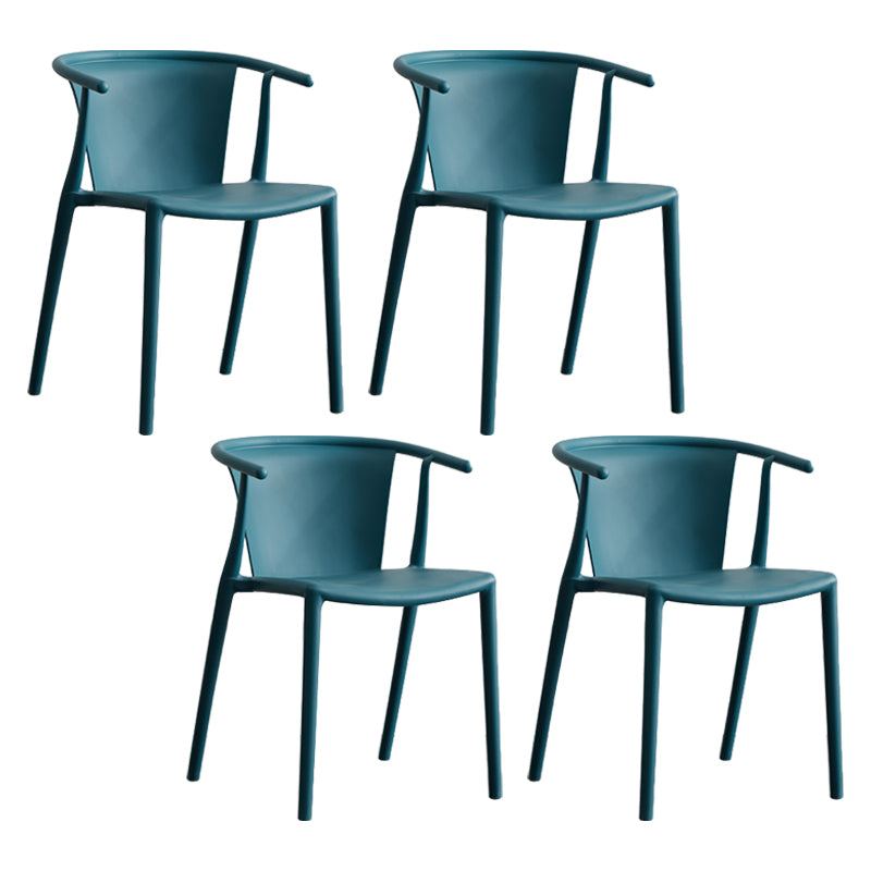 Multicolor Plastic Dining Armchair Contemporary Style  Chair for Dining Room