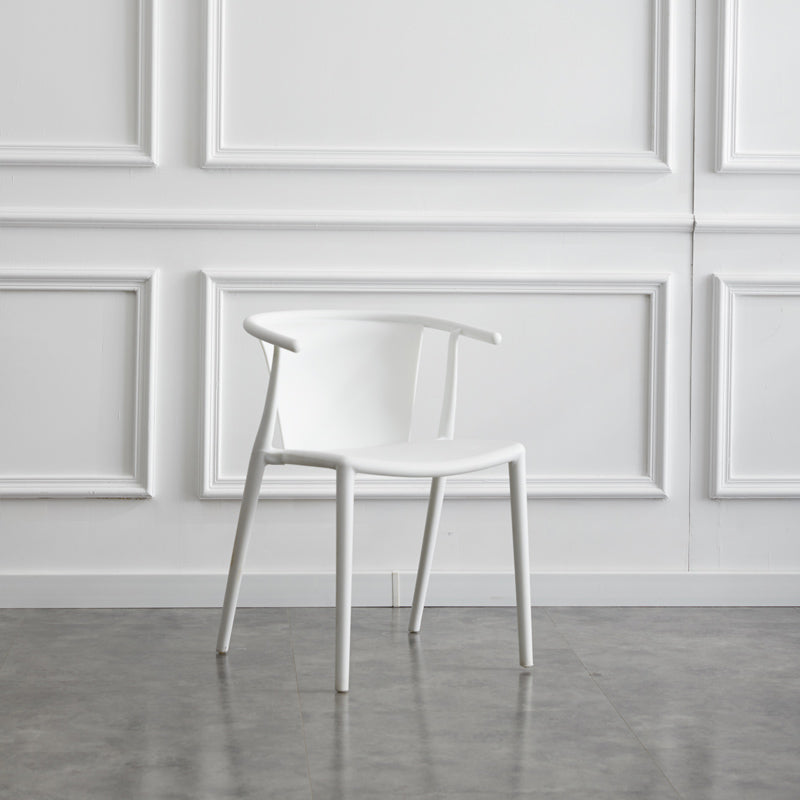 Multicolor Plastic Dining Armchair Contemporary Style  Chair for Dining Room