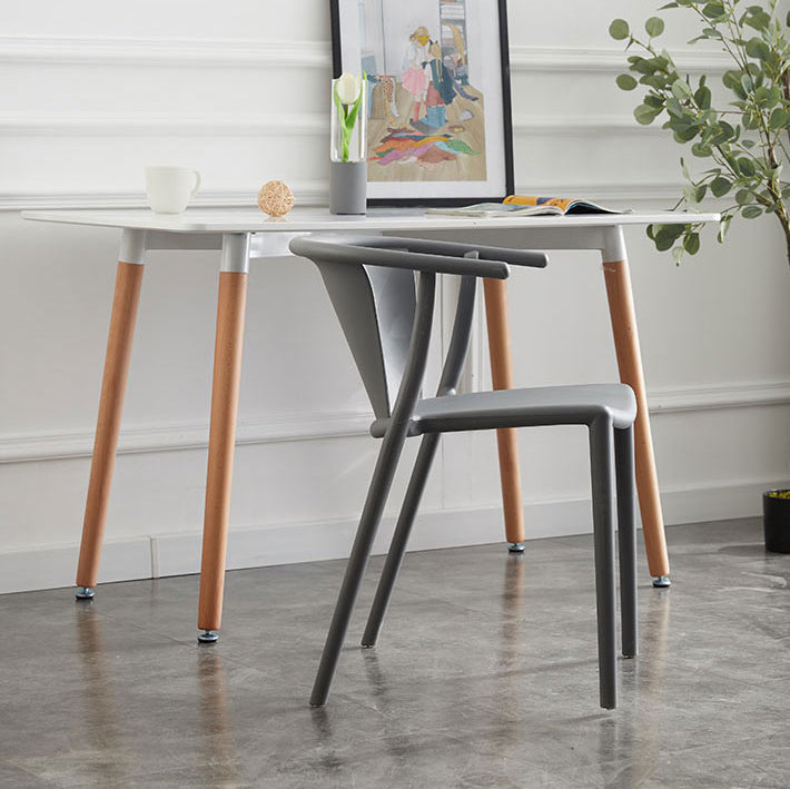 Multicolor Plastic Dining Armchair Contemporary Style  Chair for Dining Room