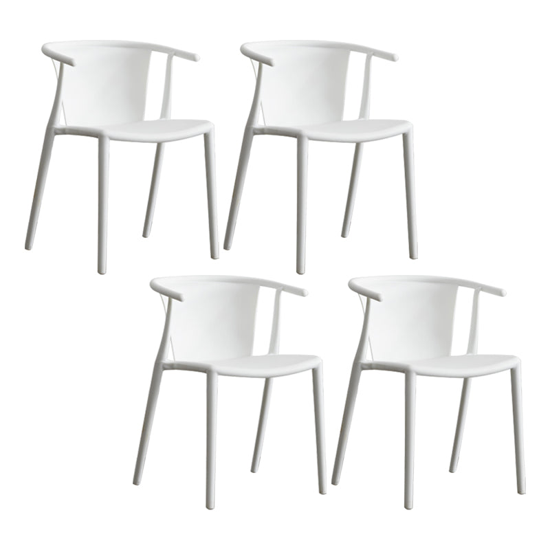 Multicolor Plastic Dining Armchair Contemporary Style  Chair for Dining Room