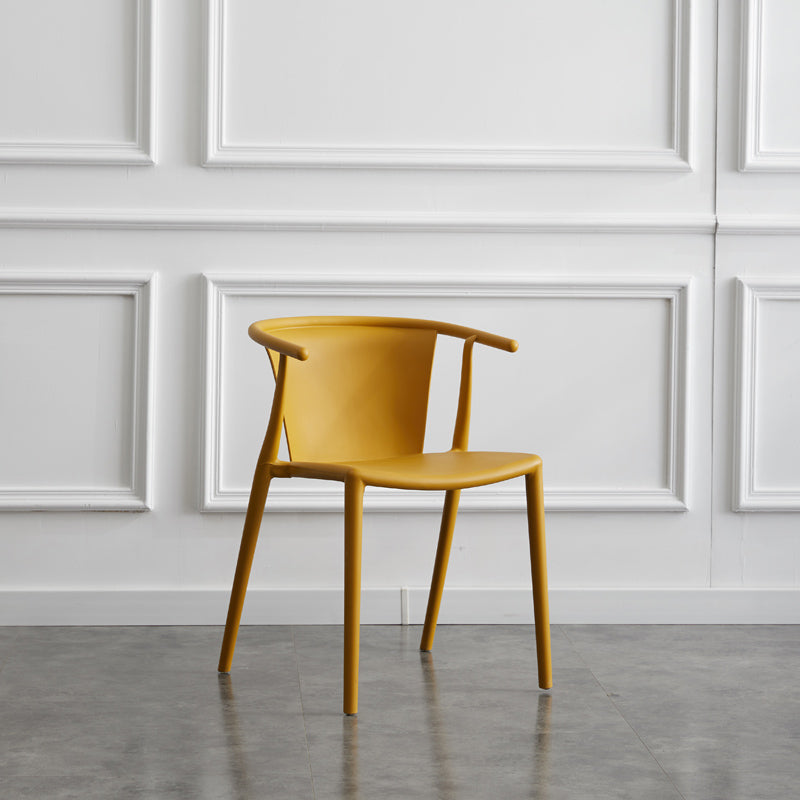 Fauteuil de salle à manger en plastique multicolore, chaise de style contemporain pour salle à manger