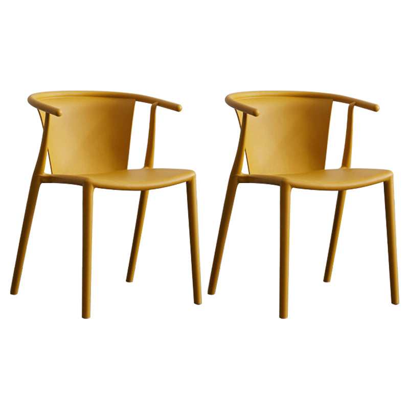 Multicolor Plastic Dining Armchair Contemporary Style  Chair for Dining Room