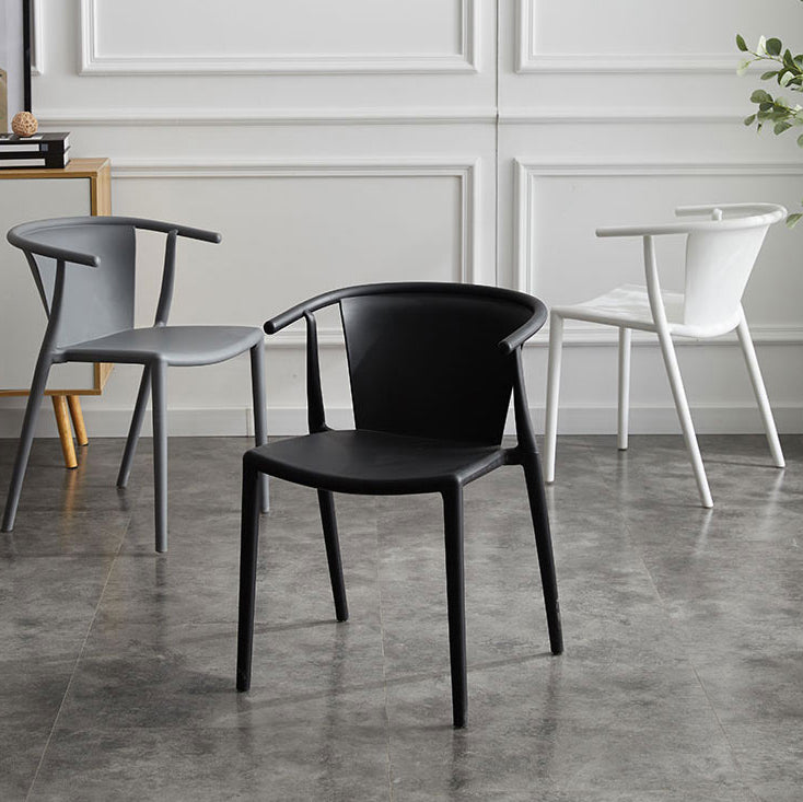 Multicolor Plastic Dining Armchair Contemporary Style  Chair for Dining Room