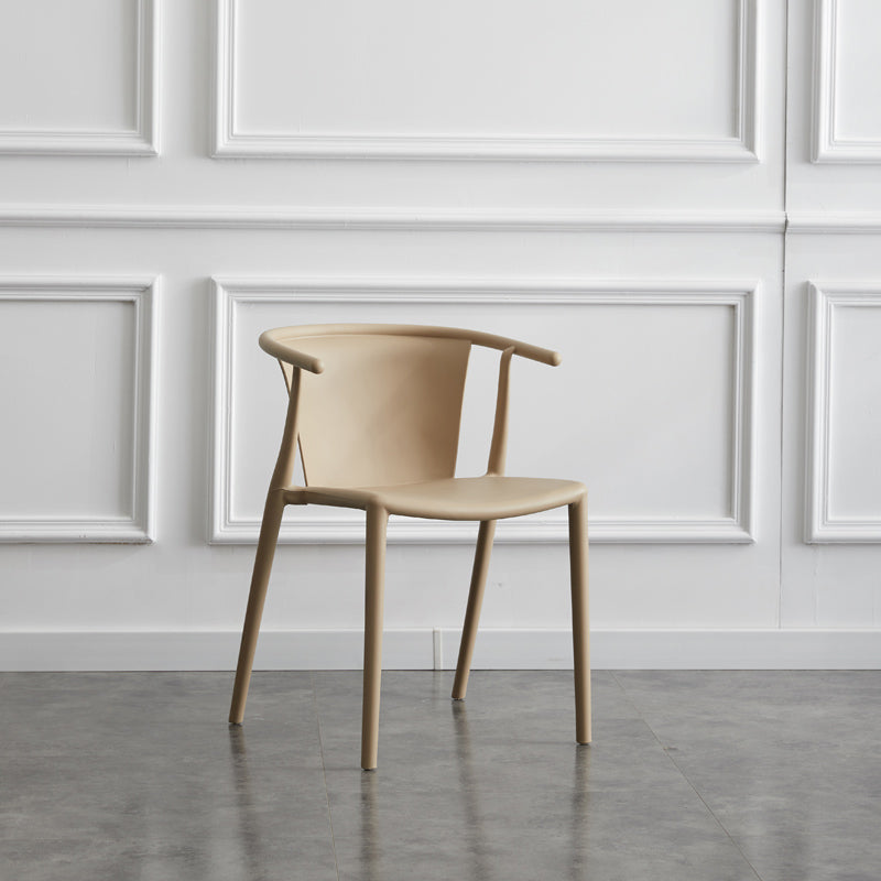 Fauteuil de salle à manger en plastique multicolore, chaise de style contemporain pour salle à manger