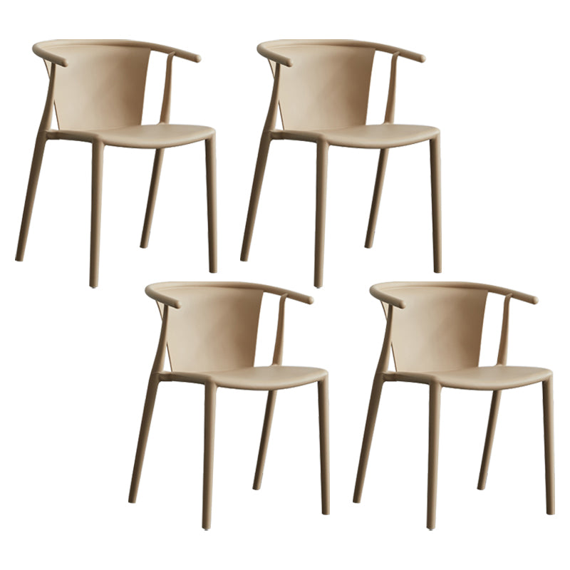 Multicolor Plastic Dining Armchair Contemporary Style  Chair for Dining Room
