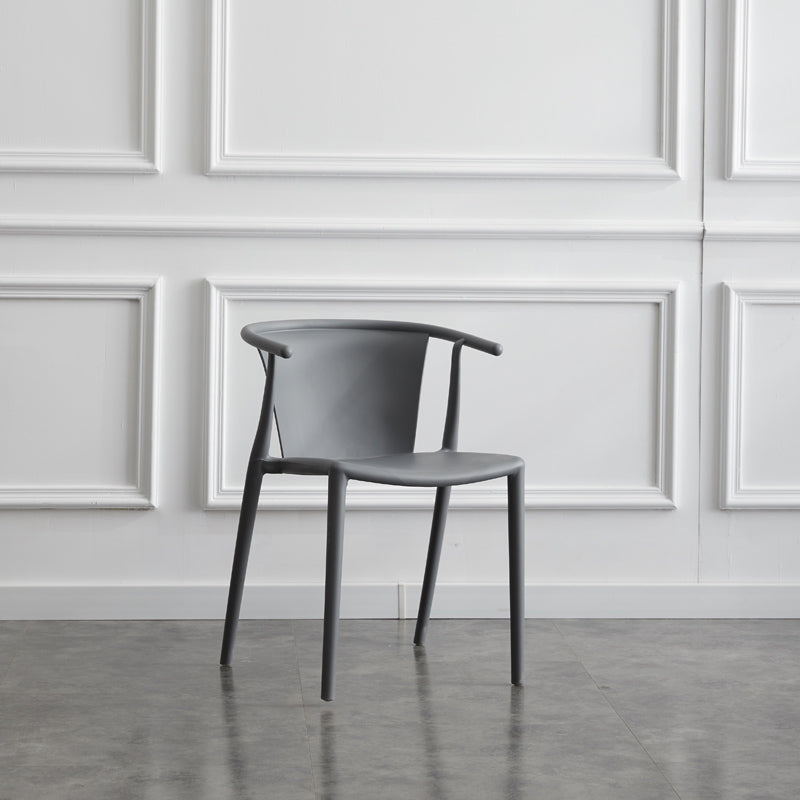 Multicolor Plastic Dining Armchair Contemporary Style  Chair for Dining Room