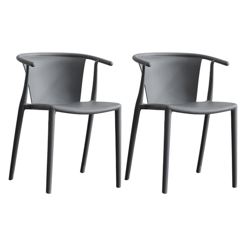 Multicolor Plastic Dining Armchair Contemporary Style  Chair for Dining Room