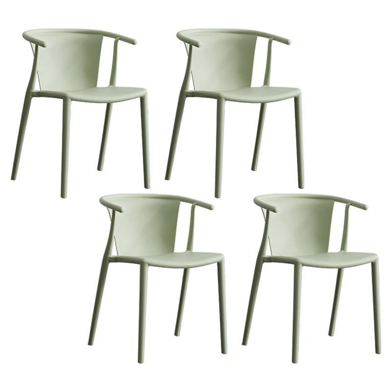 Multicolor Plastic Dining Armchair Contemporary Style  Chair for Dining Room