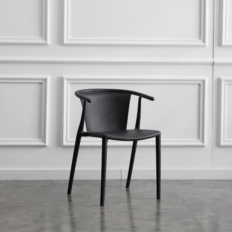 Fauteuil de salle à manger en plastique multicolore, chaise de style contemporain pour salle à manger