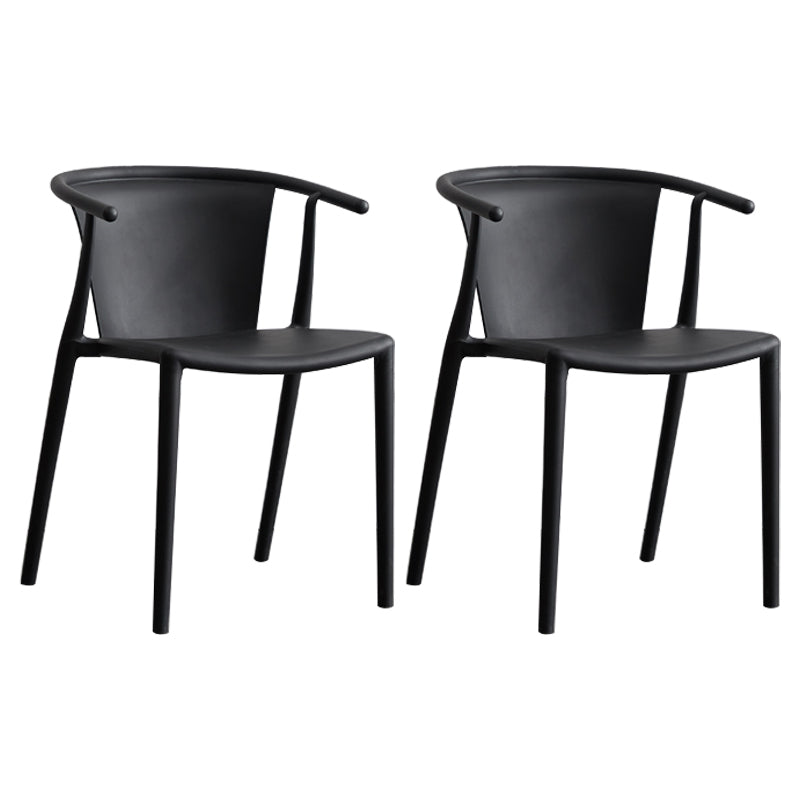 Multicolor Plastic Dining Armchair Contemporary Style  Chair for Dining Room