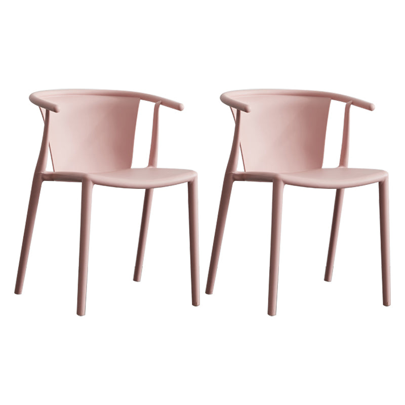 Multicolor Plastic Dining Armchair Contemporary Style  Chair for Dining Room