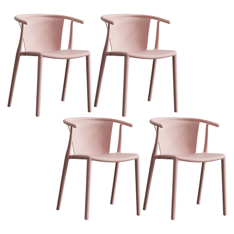 Multicolor Plastic Dining Armchair Contemporary Style  Chair for Dining Room